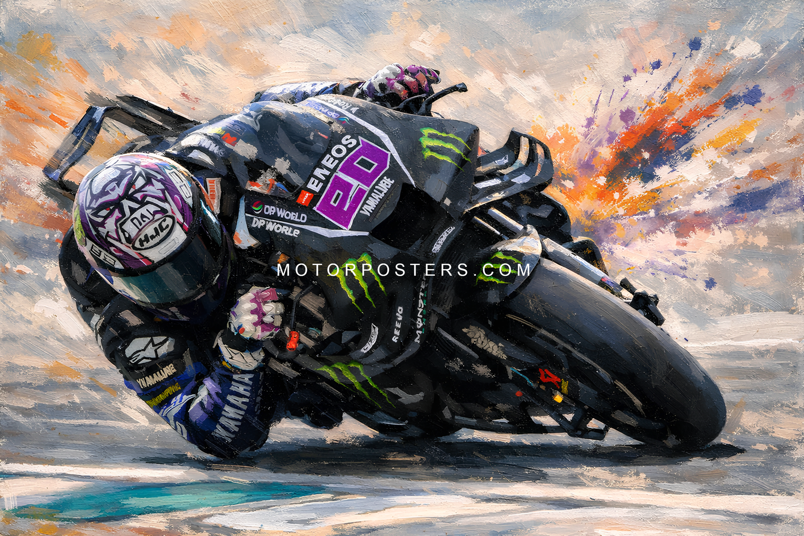 fabio quartararo art canvas 20 yamaha fabio quartararo art canvas 20 yamaha